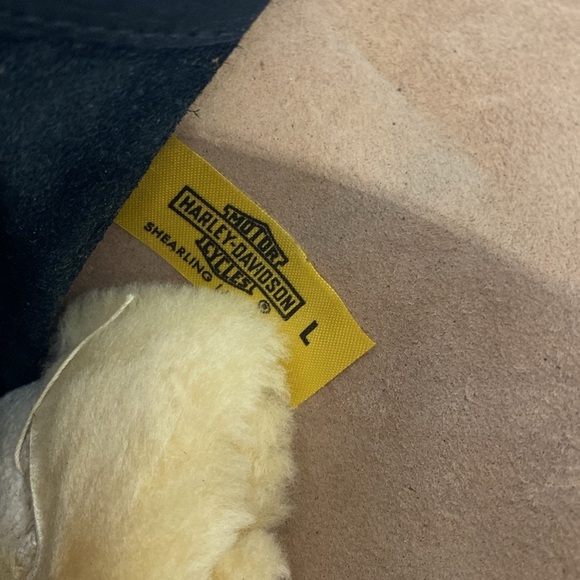 Harley Davidson Leather Shearling Lined Gloves/Mitten - Picture 5 of 8